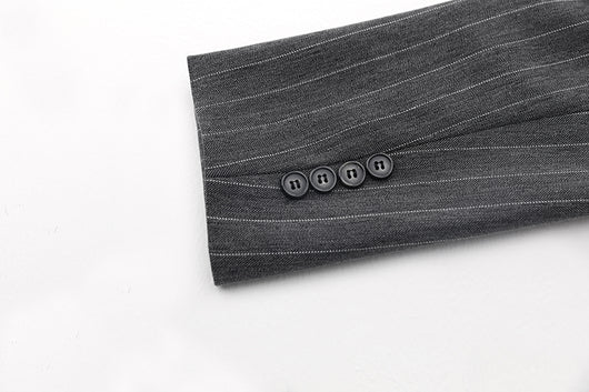 Blazer Casual con Cadena y Rayas - Elegancia y Temperamento - Image 7