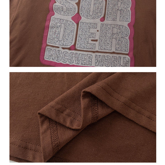 Camiseta Suelta Estampada Vintage para Parejas - Image 7