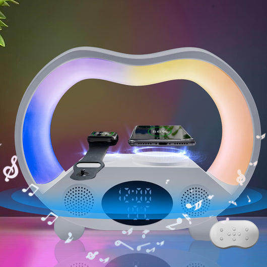 Lámpara LED Inteligente 6 en 1 con Control Remoto Bluetooth, Cargador Inalámbrico y Altavoz - Image 5