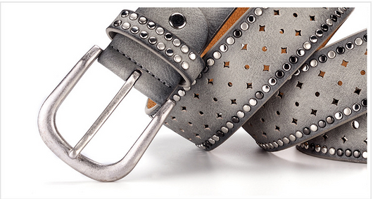 Cinturón de Moda con Hebilla de Remaches y Strass para Jeans - Image 14