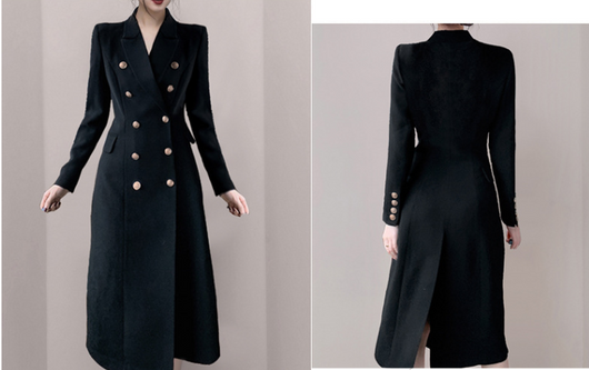 Vestido Blazer Doble Botonadura con Perlas - Elegancia Profesional - Image 9