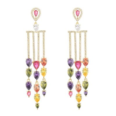 Aretes de Circonia Multicolor Micro Brillante - Image 10