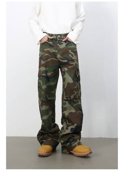 Pantalones Vaqueros Cargo Retro Camuflaje con Bolsillos Grandes - Image 18