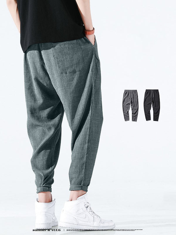 Pantalones Cortos de Lino Tejidos Holgados y Frescos