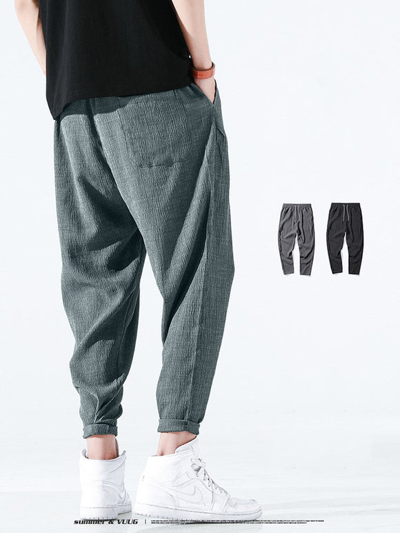 Pantalones Cortos de Lino Tejidos Holgados y Frescos