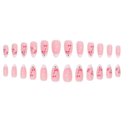 Uñas Postizas Almendra Cereza - Diseño Femenino y Duradero - Image 7