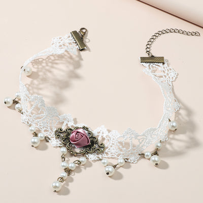 Collar de Encaje Blanco Elegante para Damas - Image 2
