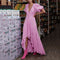 Vestido Elegante con Mangas Farol - Corto Adelante, Largo Atrás
