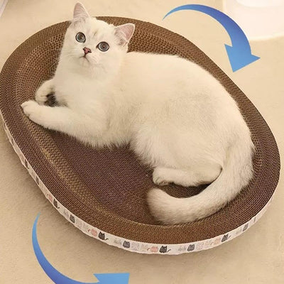 Cama Rascador Ovalado 2 en 1 para Gatos - Nido Acogedor con Cartón Corrugado - Image 11