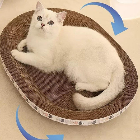 Cama Rascador Ovalado 2 en 1 para Gatos - Nido Acogedor con Cartón Corrugado - Image 11
