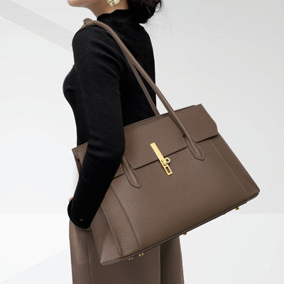 Bolso Tote de Gran Capacidad en Color Sólido para Mujer - Image 5