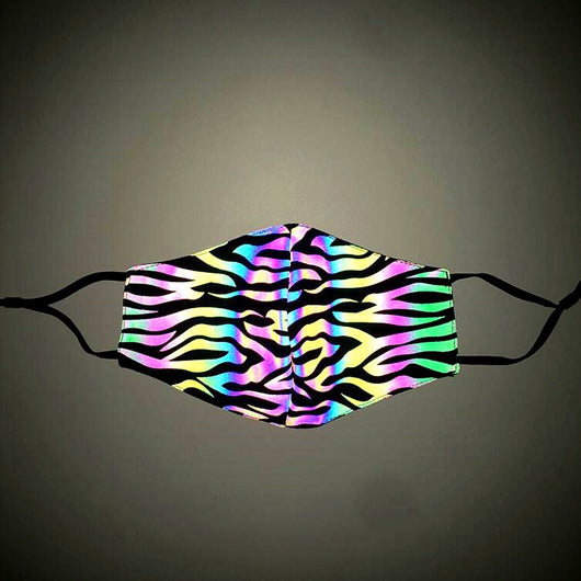 Bright white reflective face mask with ear loops, glowing against a dark grey background. - Image 6