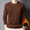 Men's Thick Jacquard Fleece-Lined Wool Sweater