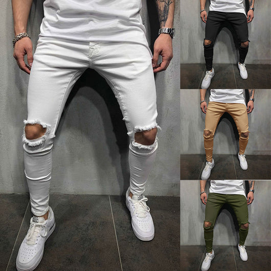 Pantalón de Cintura Ajustada y Tobillo Ceñido Estilo Casual