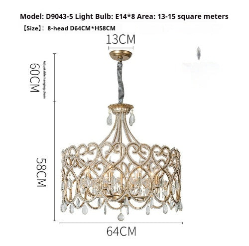 Lámpara de Araña de Cristal Envejecido - Lujo Francés para Sala de Estar - Image 8