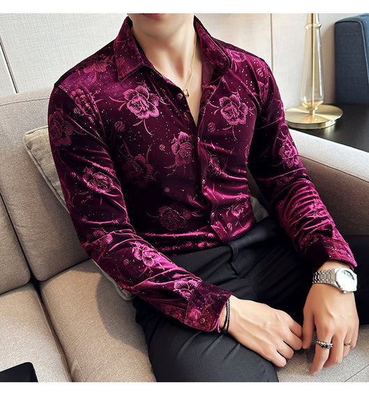 Ropa Elegante en Terciopelo Dorado para Hombre Talla Grande - Image 15