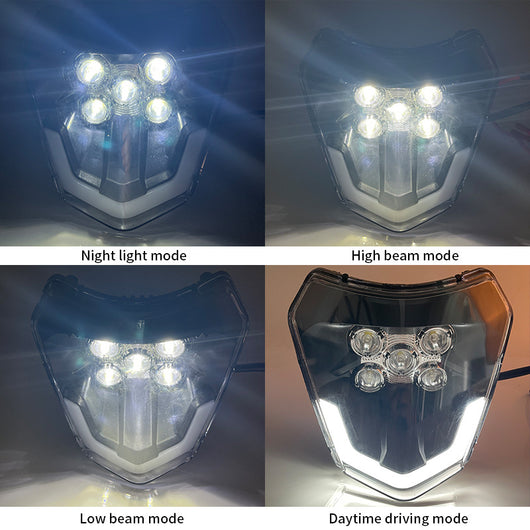 Faro LED de Motocicleta con Luces de Circulación Diurna de 5 Lámparas - Image 8