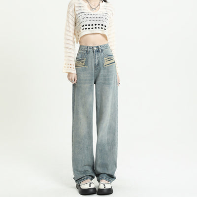Pantalones Rectos Talle Alto con Roturas para Mujer - Image 10