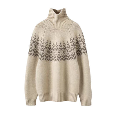 Suéter Cuello Alto Holgado Mujer Invierno - Tejido Grueso y Cálido - Image 4