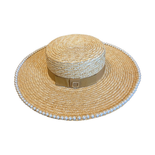 Sombrero de Paja Natural con Ala Ancha Pearl Element - Image 4