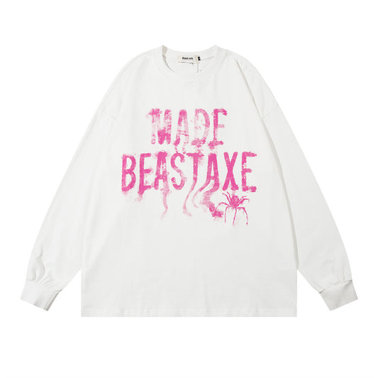 Playera Manga Larga con Estampado de Letras para Hombre