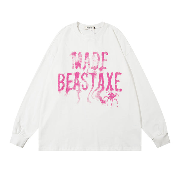 Playera Manga Larga con Estampado de Letras para Hombre