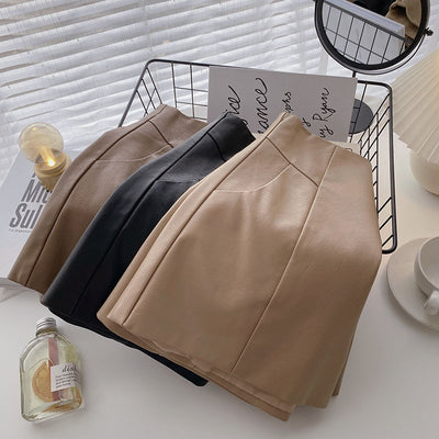 Pantalón de Cuero PU Cintura Alta Pierna Ancha Estilo Minimalista - Image 10