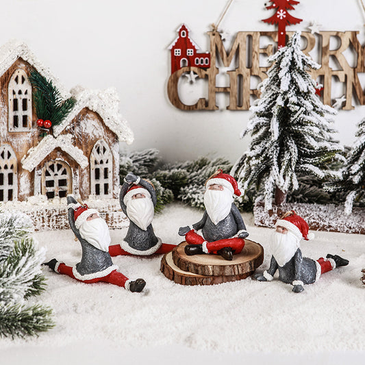 Figura Decorativa de Papá Noel en Resina Premium