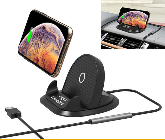 Soporte de Carga Inalámbrica Qi para Auto 10W - Compatible con iPhone 12 Pro Max y Samsung