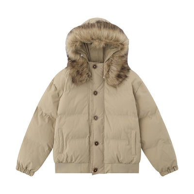 Parka de Algodón para Hombre con Capucha y Cuello de Piel