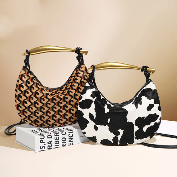 Bolso Sardina de Cuero Genuino con Crin de Caballo - Moda Étnica Premium