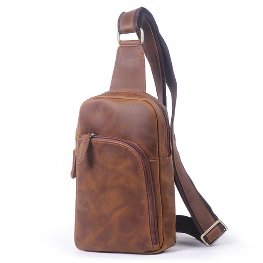 Bolsa Bandolera de Cuero Vintage Crazy Horse - Capacidad Premium