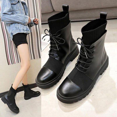 Botas Martin para mujer estilo británico con cordones