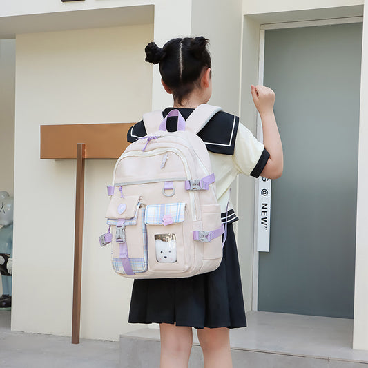 Mochila Escolar Ligera y Adorable con Diseño de Dibujos Animados