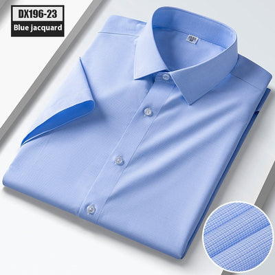 Camisa de Seda Rayas Manga Corta para Hombre - Estilo Verano - Image 8