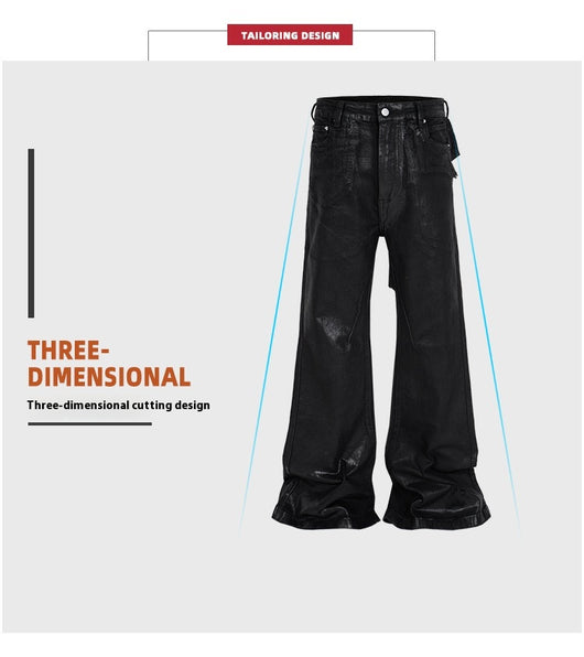 Pantalones Bootcut de Vinilo con Costuras Desgastadas - Image 10