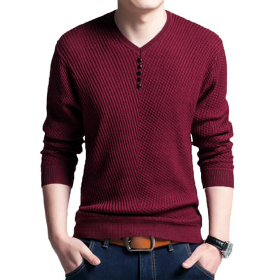 Suéter Coreano Hombre Cuello Redondo a Rayas - Image 12