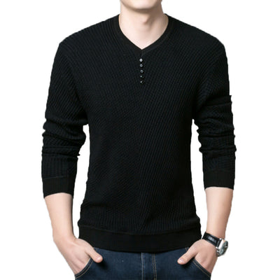 Suéter Coreano Hombre Cuello Redondo a Rayas - Image 10