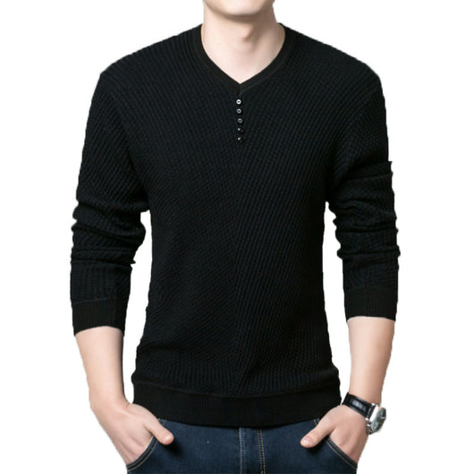 Suéter Coreano Hombre Cuello Redondo a Rayas - Image 10