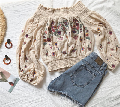 Blusa Asimétrica con Manga Farol