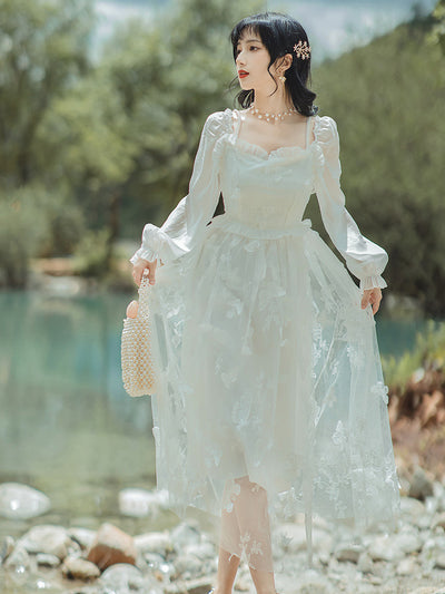 Vestido Blanco con Moño 3D - Colección Super Fairy