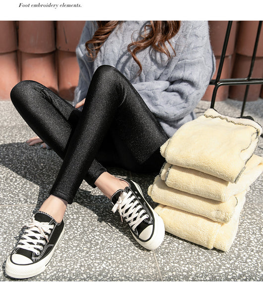 Leggings de Cashmira de Cordero Extra Gruesos para Mujer