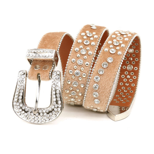 Cinturón para Hombre con Detalles de Cristal Artesanal - Estilo Personalizado
