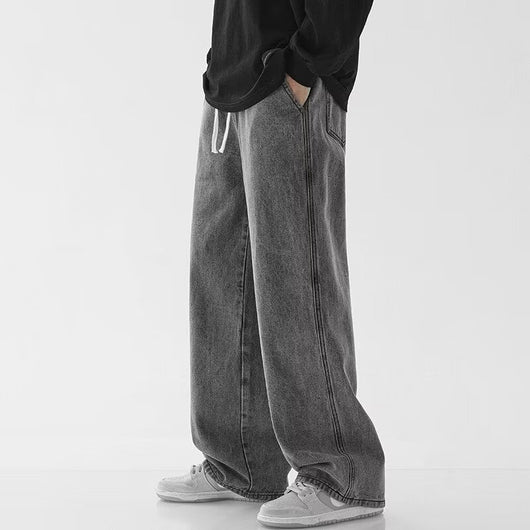 Pantalones Vaqueros Rectos Hombre Primavera Verano Talle Alto Pierna Ancha Urbano - Image 8