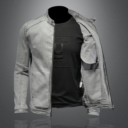 Chaqueta Denim Stretch con Cierre para Hombre - Ajuste Premium - Image 9