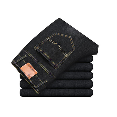 Pantalones Jeans Hombre Corte Recto Talla Grande Casual - Image 9