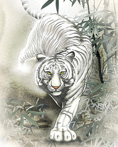 Cuadro de Diamantes Tigre Completo - Pintura DIY con Taladros Redondos y Cuadrados - Image 8