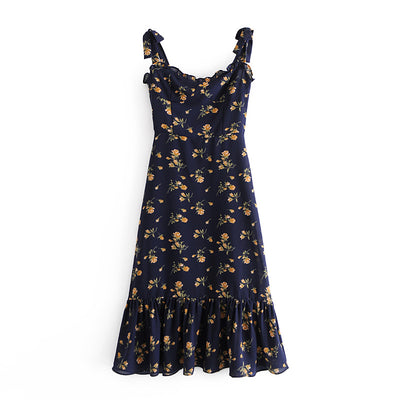 Vestido Slim Floral Pastoral Retro con Tirantes Franceses - Image 5