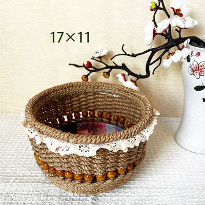 Cesta de Almacenamiento Tejida a Mano - Diseño Retro Minimalista - Image 2