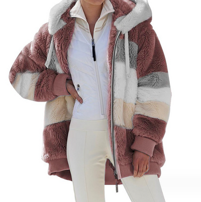 Chaqueta Hoodie Suave Oversize Multicolor para Mujer - Image 20